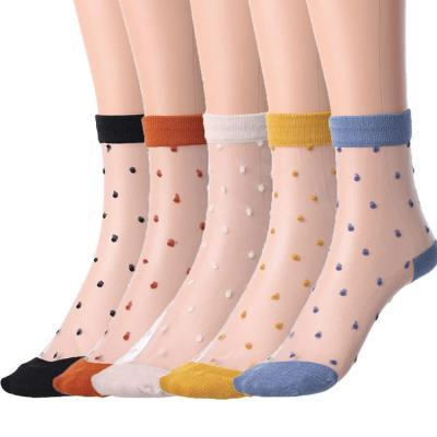 China Breathable Transparent Summer Socks Ankle Boots Short Women Crystal Sock for sale