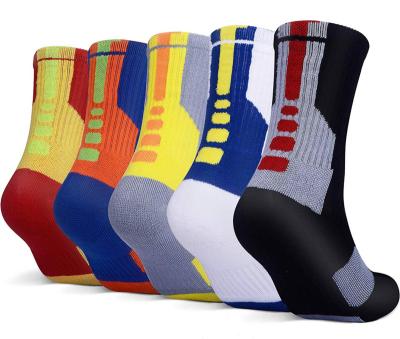 China Wholesale Breathable Men Women Outdoor Gym Running Custom Thick Logo Printing Design Cotton Crew Sports Men's Gym Socks for sale