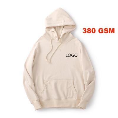 China Wholesale Anti-wrinkle Mens Pullover White Sweatshirt Jumper Custom High Quality 100% Cotton 380gsm Hoodies for sale