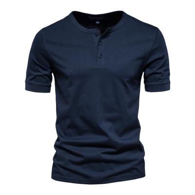 China Cotton Crow Neck Breathable Slim Fit Short Sleeve T-Shirt Men's Top 100% Solid Color Sports Basing Shirt for sale