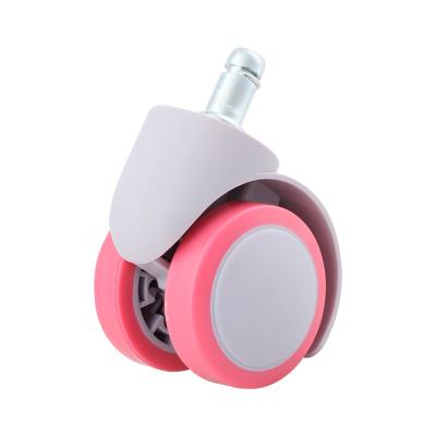 China Lightweight Durable Pink Silent Casters For Home Office Chairs Plug - In Universal Wheel for sale