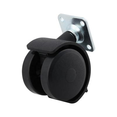 China Guangdong EUROPEAN Factory Office Small Chair Wheel 50mm Locking Dish Plate Twin Swivel Caster for sale