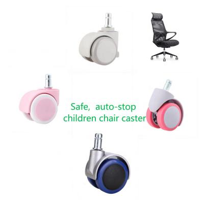 China Lightweight Non-Slip Brake Wheel Universal Children's Chair Caster Office Chair Row Wheel Double for sale