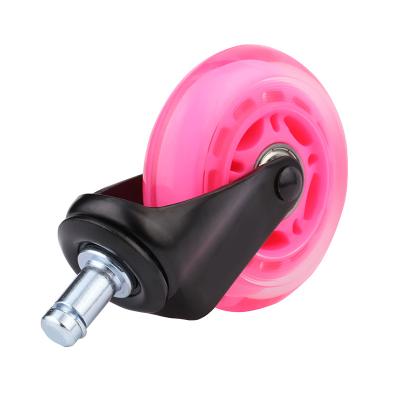 China 3 Inch Lightweight High Quality Universal Pink Transparent Roller Skate For Office Floor for sale