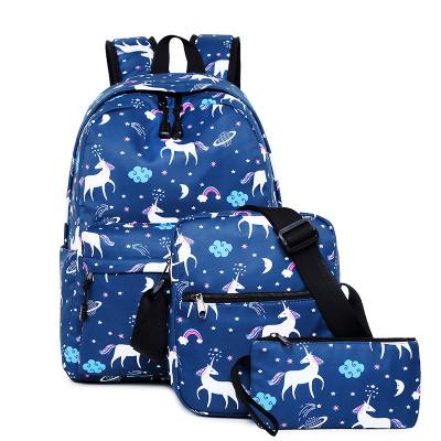 China School Custom kids school bags for girls unicorn backpacks for school children kids lunch box 3 in 1 school bag set for sale