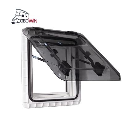 China High Quality RV Camper Caravan 400*400mm Factory Car Roof Window Motorhome Acrylic Skylight With LED Light rv skylight for sale