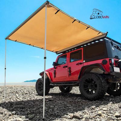 China Extended Type Cobowin Oxford SUV Roof Top Tent Flat Waterproof Outdoor Retractable Motorhome Roof Side Travel Tent for sale