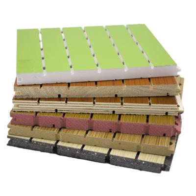 China Contemporary Customize Colored Bamboo Woodgrain Sound Absorbing Panel for sale