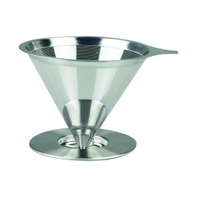 China High Quality Single Layer Stainleess Steel Dripprt Stainless Steel Spill Over Coffee Dripper Filter for sale