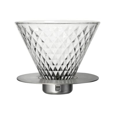 China Diamond Shape Aids To Accent Better Coffees Borosilicate Glass Modern Coffee Diamond Coffee Dripper Hot Selling Filter for sale