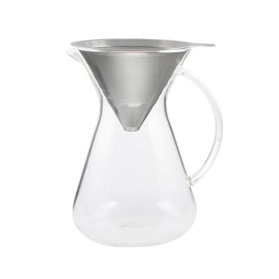 China Dripper sets included dripper and coffee pot. Hot Sales Customized 600ml Pour Over Coffee Maker Set Coffee Filter for sale