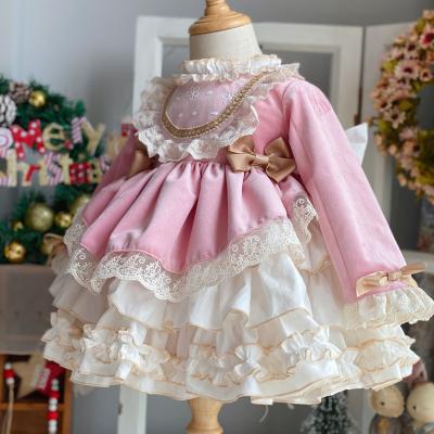 China Breathable Fairy Child Lolita Princess Dress Lace Long Sleeve Ruffles Poses Ball Gown Girls Dresses For Birthday Lovely Real Picture for sale