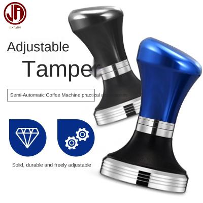 China WITH LID Stainless Steel Flat Height Adjustable Wooden Coffee Tamper for sale