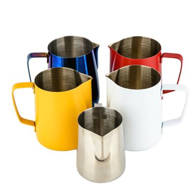 China Wholesale Custom Latte Art Jug Novelty Logo Steaming Pitcher Milk Jug Stainless Steel for sale