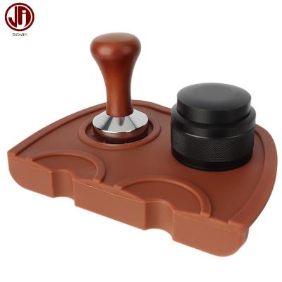 China Viable High Quality Espresso Double Coffee Tamper Mat Silicone Corner Mat Coffee Maker Tamper Mat for sale