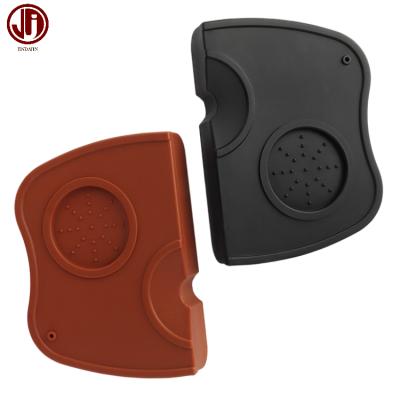 China Viable Custom Logo High Quality Brown /black Coffee Machines Non Slip Silicone Coffee Corner Tamping Mat for sale