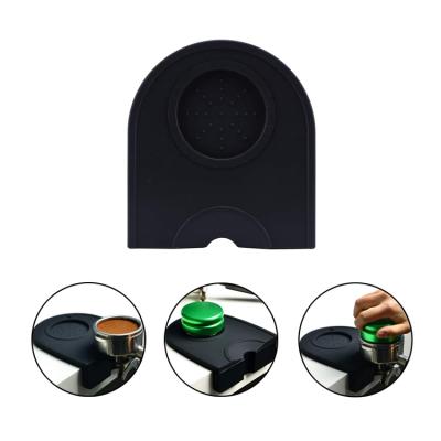 China Disposable Black Color Silicone Bar Mat Rubber Coffee Tamper Mat for sale