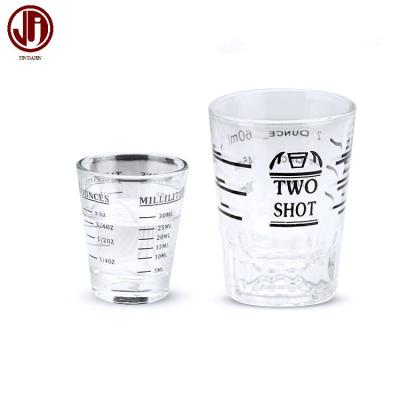 China Sustainable Concentrated Espresso 90ml Fluid Ounce Thickened Glass Measuring Cup for sale