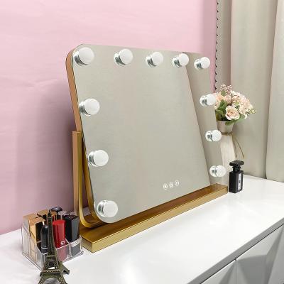 China Popular Hollywood Spiegel Mirror New Style Lighted Mirror Led Vanity Mirror With Led Bulbs for sale