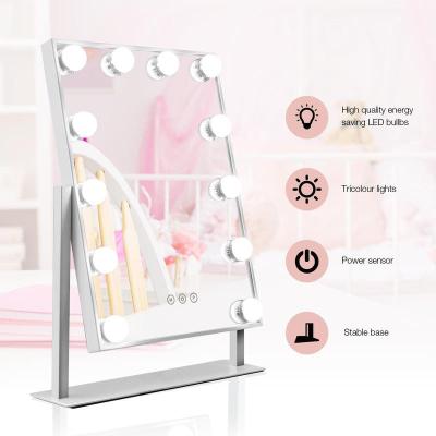 China 12 LED Bulbs Hollywood Makeup Light Mirror Lighted Smart Touch Screen for sale