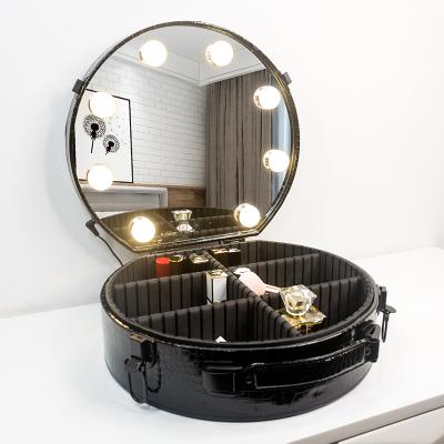 China Professional Fashion Factory Produce Cheaper Led Makeup Case With Mirror Support Logo Customized Beauty Case Boxes for sale