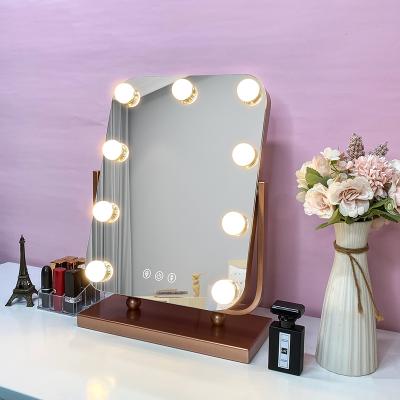 China Large Desktop Mirror Price Hollywood Mirror 31*12*42 Color Lights Led Vanity Hollywood Mirror For Distribution for sale