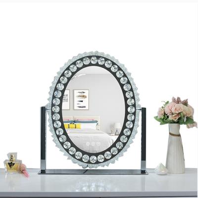 China Wholesale Lighted Crystal Makeup Mirror Custom Round Pocket Mirror for sale