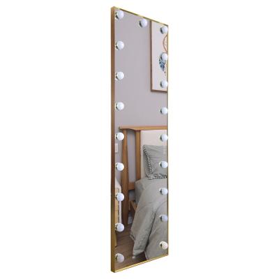 China Large Aluminum Frame Touch Screen Floor Lighted Full Length Vanity Mirror With Lights for sale