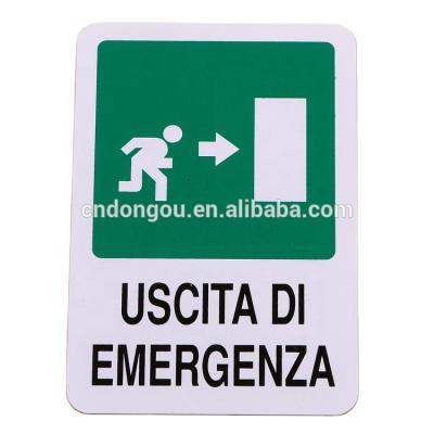 China Outdoor High Quality UV Printing Customized Safety PVC Emergency Exit Sign Safety Warning Board Plastic Plate for sale