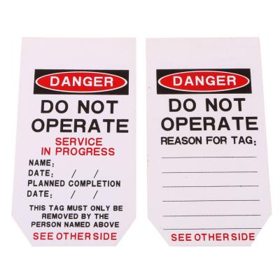 China Warning Custom Design Both Side Printed Do Not Operate Plastic PVC Warning Sign Label for sale