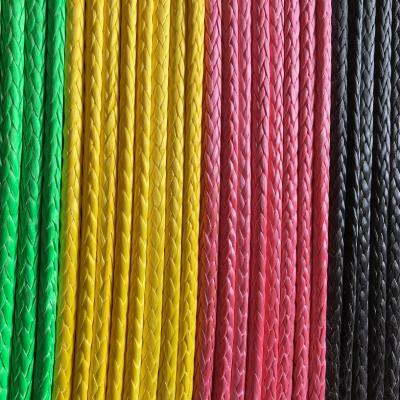 China 12mm UHMWPE Coated Synthetic Rope UHMWPE ROPE For Marine Towing HK-U12 for sale