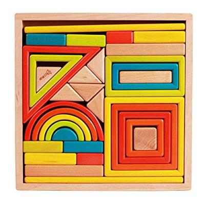 China 2020 wooden new arrive montessori big rainbow wooden building block colorful wooden toys puzzle for kids for sale