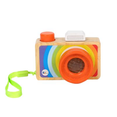 China Hot Selling Kids Toys Cartoon Wooden Classic Kaleidoscope Camera Magic Education Toys for sale