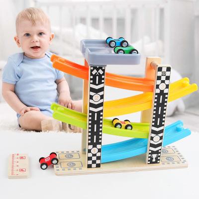 China Wooden Train For Baby Action Ability New Arrival Educational Wooden Sliding Ride Toy Racing Car 2019 Track For Kids for sale