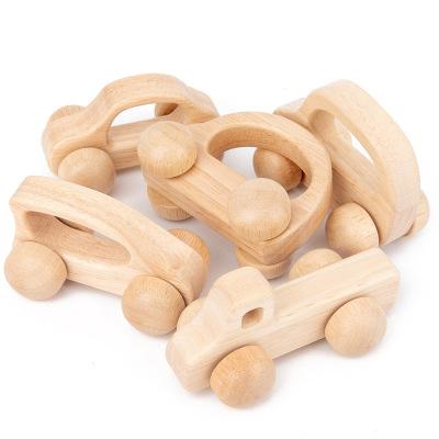 China Wooden Montessori Baby Kids Learning Mini Natural Wooden Climbing Toy Car Toy For Children for sale