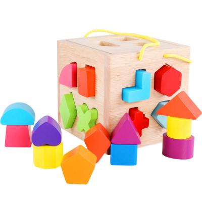 China Wooden Geometric Shape Kids Game Toy Intelligence Wooden Box Toy for sale