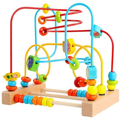 China Educational Wooden Super Animal Developmental Right Brain Kids Quality Bead Maze Wooden Toys for sale