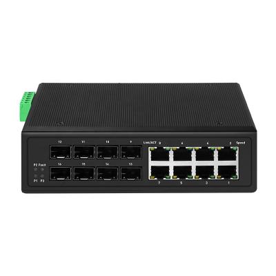 China LACP 8 Port Industrial Gigabit PoE+ DIN-Rail L2+ Managed Switch With 8 SFP Slots Uplink for sale