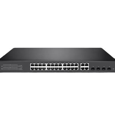 China LACP 8K MAC 24 Ports Smart Poe Switch With 4 Combo Ports 4 SFP Fiber Ports for sale