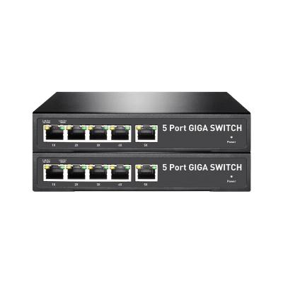 China LACP 54V 5 Port Gigabit Unmanaged PoE Switch 64.8W IEEE802.3at IEEE802.3af for sale