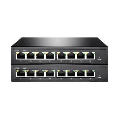 China POE OEM/ODM 10 100 1000M RJ45 Unmanaged PoE Switch 8 Port for sale