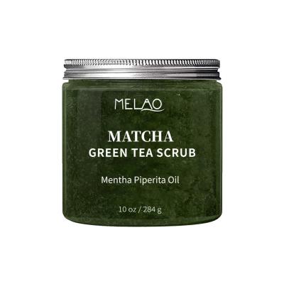 China Hot Selling Natural Exfoliator Melao 100% Matcha Body Scrub Face Sugar Scrub Green Tea Deep Cleansing Exfoliator for sale