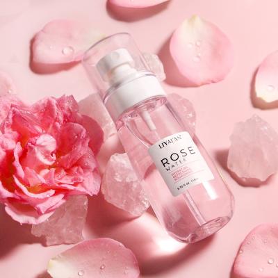 China Vegan Rose Extract Face Mist Spray Toner Private Label Peel Moisturizing Illumination Natural Organic Rose Water for sale