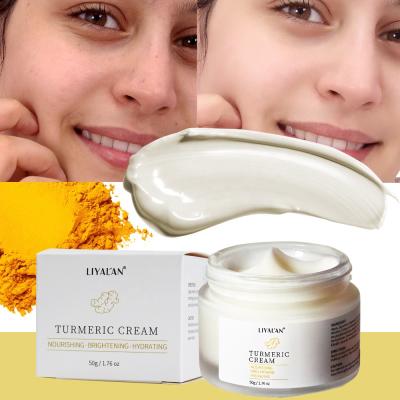 China Organic Dark Spot Private Label Skin Revitalizer Acne Remover Natural Turmeric Facial Cream Turmeric Whitening Face Cream for sale