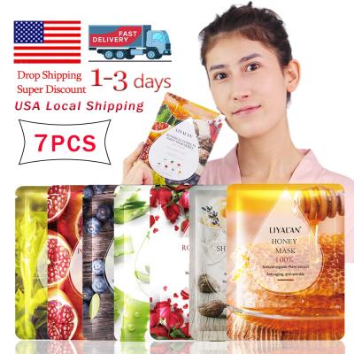 China Moisturizer OEM Korean Skin Care Face Mask Set Natural Plant Fruit Extract Moisturizing Whitening Face Sheet Mask for sale