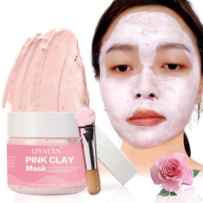 China Blemish Clearing Private Label Natural Organic Pink Clay Facial Mask For Whitening Clean Pore Pink Mud Mask for sale