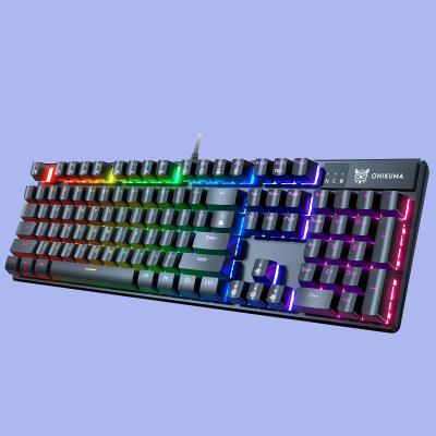 China Multimedia Latest Retro Steampunk Keyboard 104 Keys RGB Wired Mechanical Gamer Keyboard Gaming Keyboard for sale