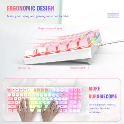 China Mechanical Gaming Keyboard 2022 Newest Gaming Keyboard RGB LED Backlight USB Wired Mechanical Keyboard and Mouse Combo Keyboard for sale