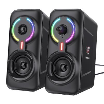 China Gaming Speaker Cable Yes Desktop PC With Light Line Array Speaker System RGB Bass Loudspeaker for sale