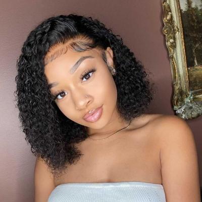 China Other Virgin Human Hair Lace Front Wigs Lead Wigs 100% Best 13*4 HD Lace Frontal Curly Lead Wig Glueless Transparent Frontal Wig Vendors for sale